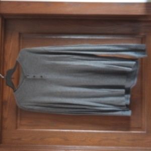 Men's long sleeve henley shirt, charcoal gray, size XL
